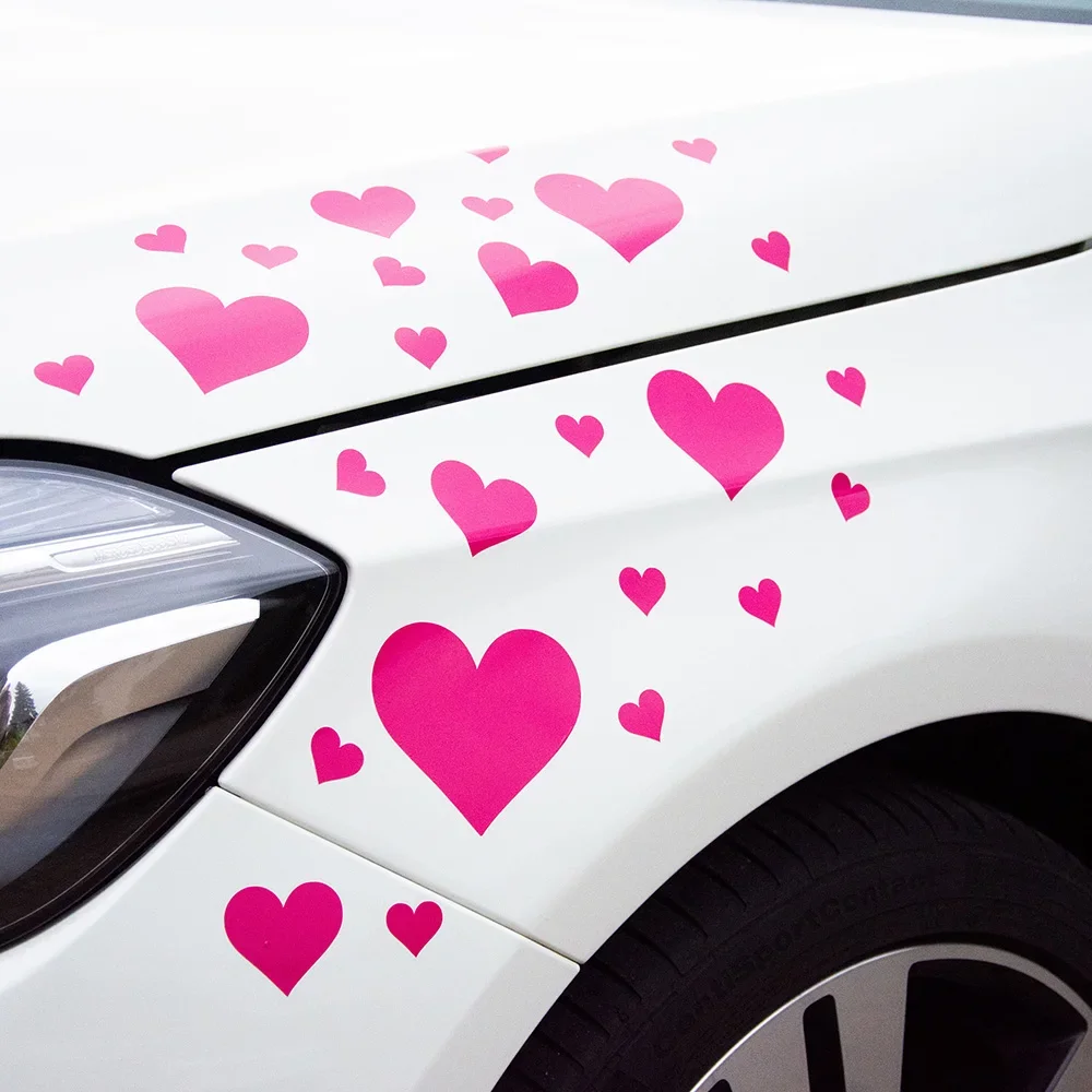 Heart Design 24 Pieces/Set Car Styling Stickers Bumpers Windows Body Decor Vinyl Accessories Decals Tunning Parts Waterproof