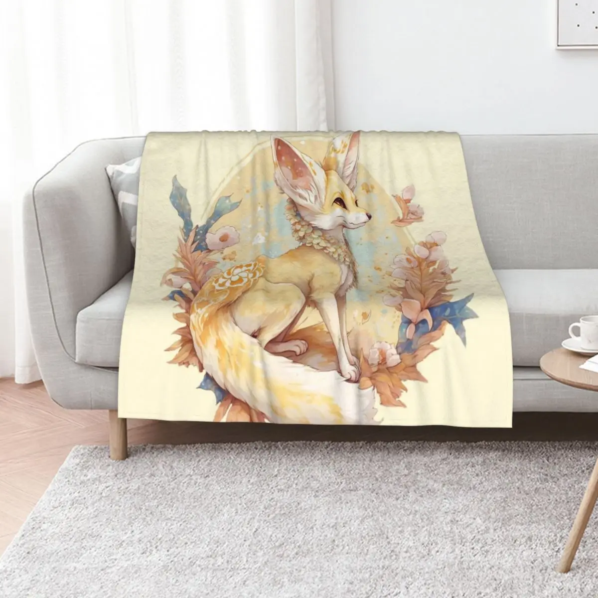 

Fennec Fox Heaven Throw Blanket Plaid Loose christmas gifts Blankets Sofas Of Decoration Blankets