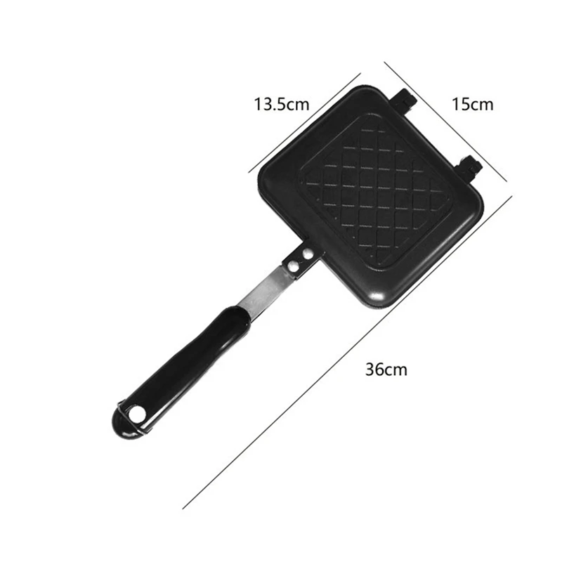 1 Piece Grilled Sandwich Maker Bread Toast Breakfast Machine Non-Stick Aluminum Flip Pan Kitchen Tool