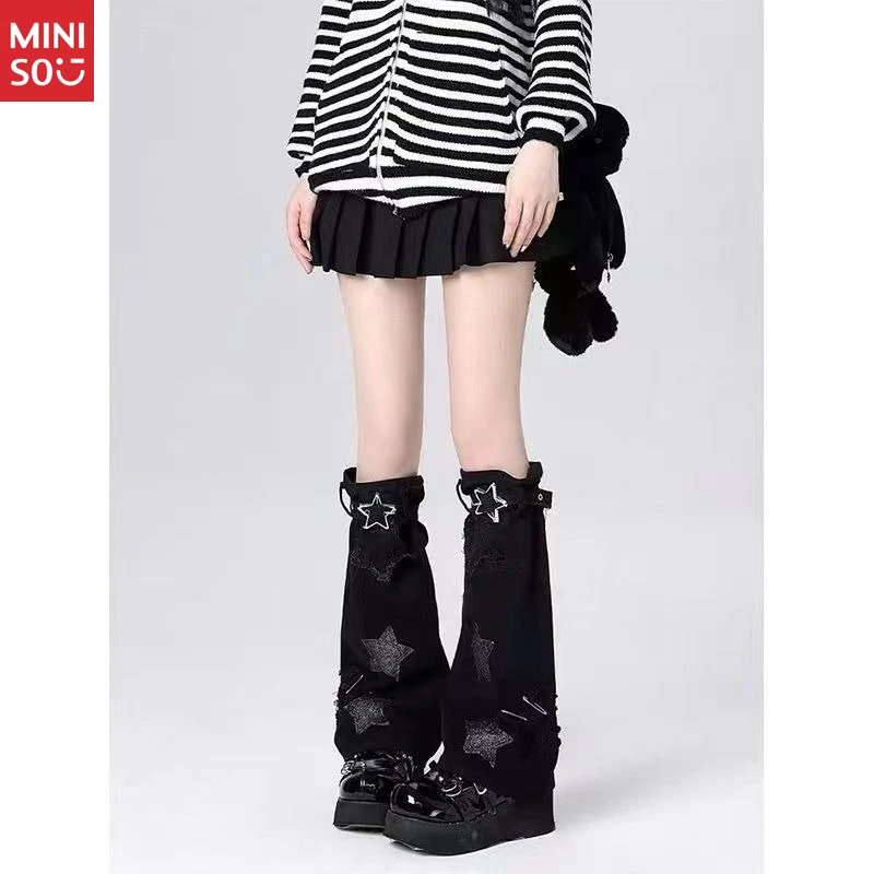   Rękawki na nogi w stylu punk z motywem rozgwiazdy, nakładki na skarpety w stylu grunge dla dziewczyn o alternatywnym stylu.