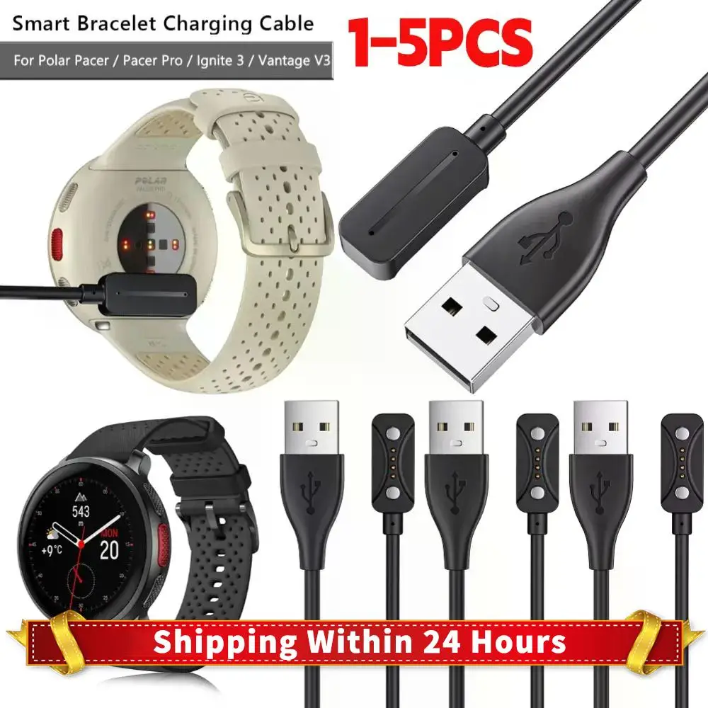 

Magnetic Charging Cable For Smart Watch 1m 2 Pins Smartwatch Dock Charger Adapter Line USB Power Charger Cables for Polar Pacer