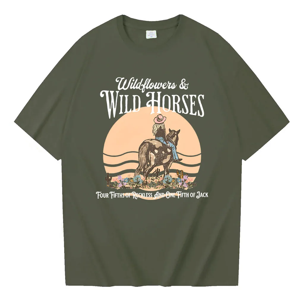 Lainey Wilson Wildflowers And Wild Horses Summer T-Shirts Unisex Harajuku O-Neck Short Sleeve Shirts Music