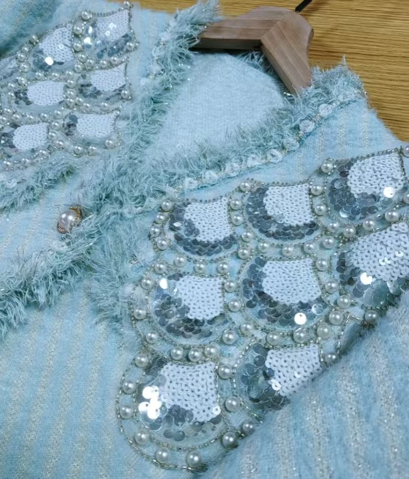 

Тренд 202, осень-зима, свитер с грушами и бисером, трикотаж, кардиган, пальто для женщин, уникальные свитера с v-образным вырезом, верхняя одежда, вязаная куртка