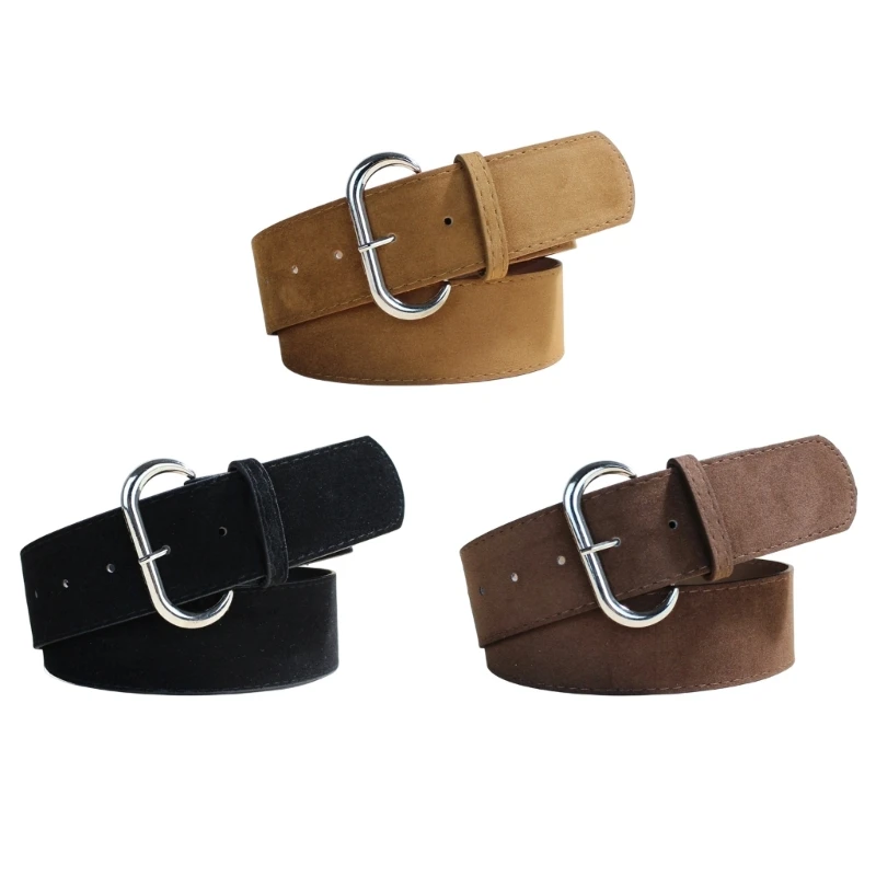 Adjustable Waist Cincher Belt Soft Suedes Material Wide Strap For Women Men Outfits Y166