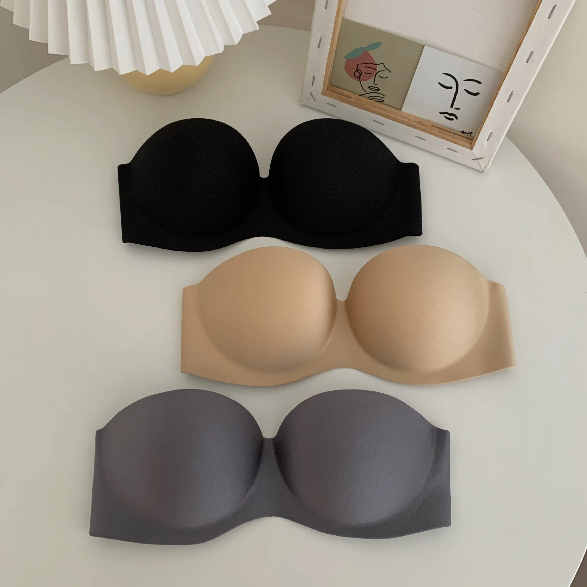 Summer Anti-skid Strapless Invisible Sexy Bra Wedding Dress, Beautiful Back, Chest Patch, Sexy Gathering, Comfortable Underwear