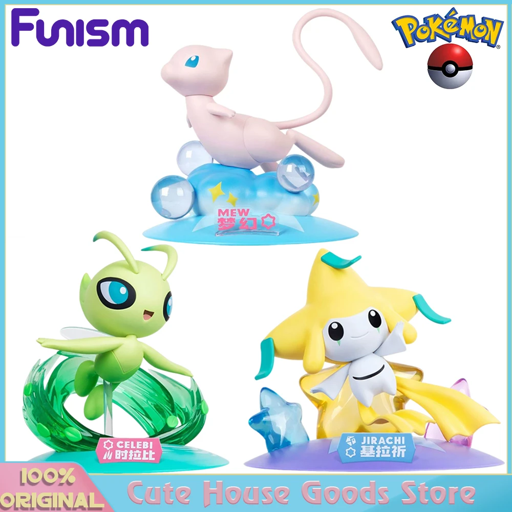 

[In Stock] Original Funism Pokemon Prime Figure Mini Twinkmont Jirachi Celebi Mew Mythical Pokemon Kawaii 10Cm Anime Cute Figure