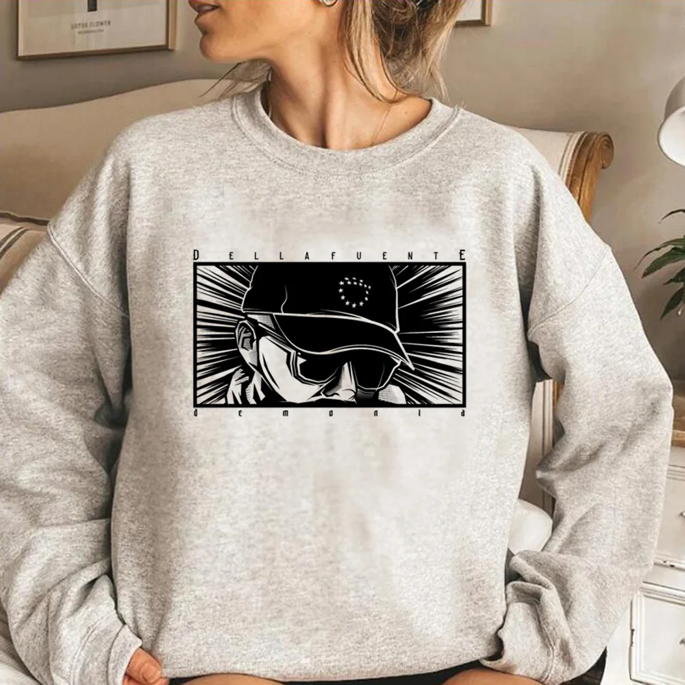Delafuente-Sudadera con capucha para mujer, top de manga larga, estética gótica, Jersey y2k, ropa gráfica