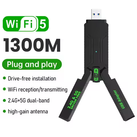 4 Antenna WiFi USB Adapter Dual Band 2.4G+5Ghz 1300Mbps Wi-Fi Dongle USB3.0 High-Speed Wireless Card Receiver For PC/Laptop Win