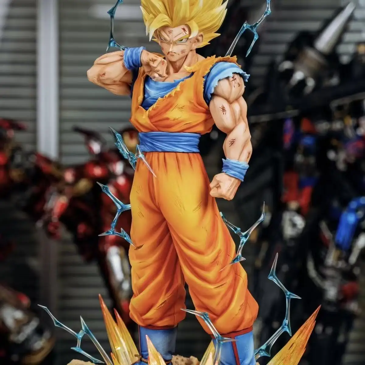 Dragon Ball Z Son Goku Ssj2 Figure Led Base Super Saiyan 2 Goku Pvc Action Figures 33cm/12.2inch Collection Model Toys Gifts