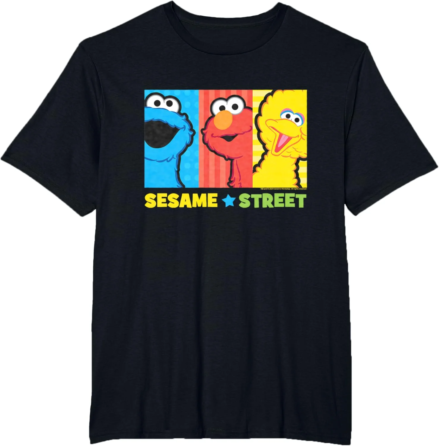 Sesame Street Womens Sesame Street Elmo Big Bird Cookie Monster T-Shirt  Cotton Tees Short Sleeve T Shirt O Neck