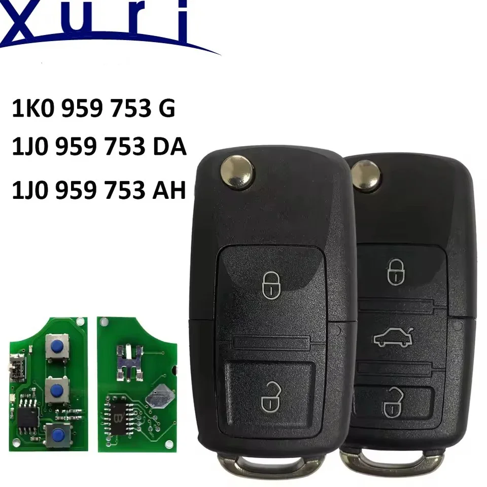 

Xuri 1K0959753G 1J0 959 753 DA/AH ID48 434Mhz Car Remote Key For VW Volk Swagen Caddy Passat Golf Jetta Tiguan Touran Sirocco