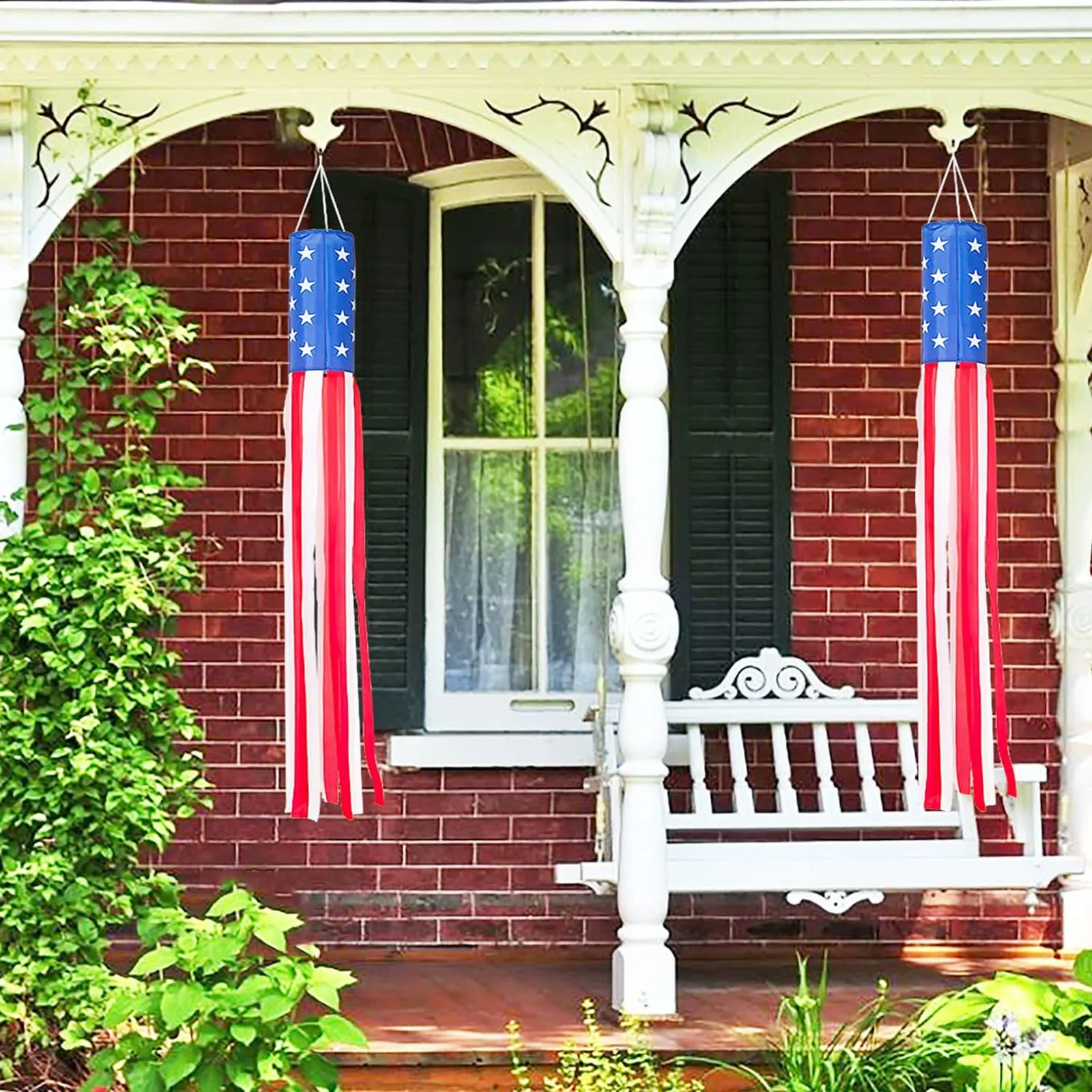 American Flag Windsock for Decoration, Outdoor Hanging Stars, Stripes USA Flags, Patriotic Decor, Independence Day 4th Of July