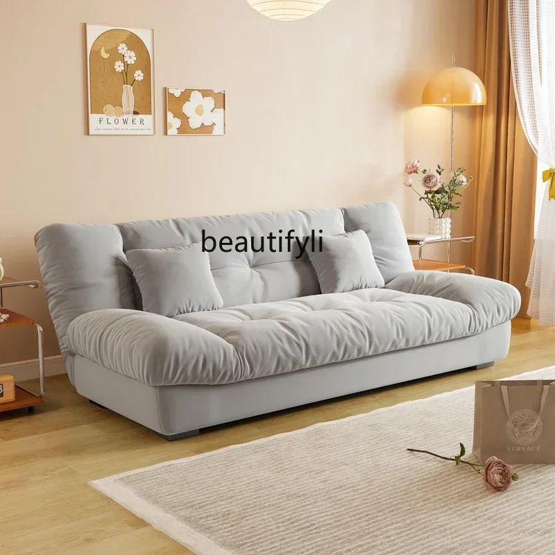 54Cloud sofa bed foldable dual-purpose modern simple living room small apartment cream wind sofa