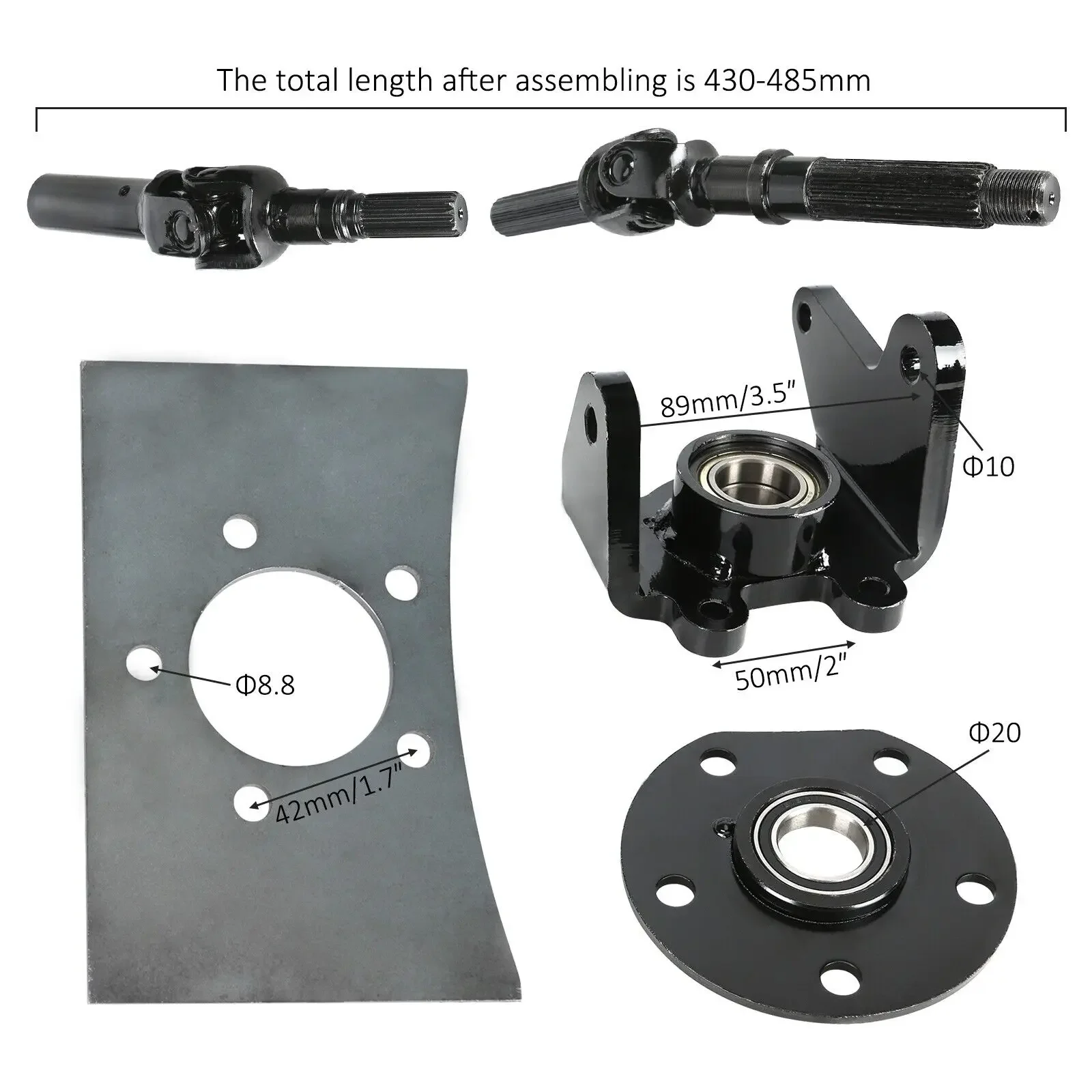 Suspension Upper Lower Shock Swing Arm Kit & 250mm (9.8