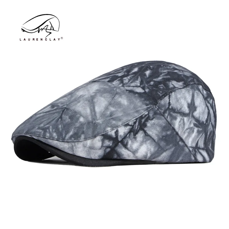 

European And American Tie-dye Style Peaked Cap Female British Retro Artistic Newsboy Advance Hats