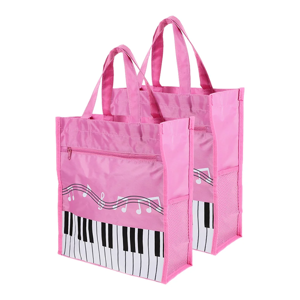 2 Pcs Handbag Musical Storage with Handle for Girl Bags Pink Book Teacher Student