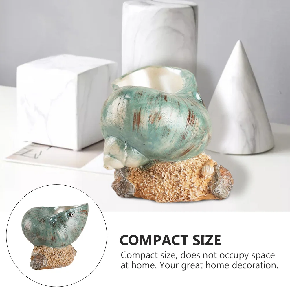 

1pc Conch Resin Decor Home Decoration Desktop Ornament Simulation Animal Marine Life Resin Home Decoration Conch Shape Artistic