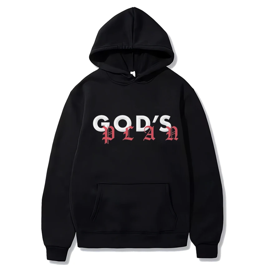 Rapper Drake album God's Plan Graphic Hoodies 2024 Men Women Hip Hop Oversized streetwear Unisex Fleece Long sleeve Sweatshirts