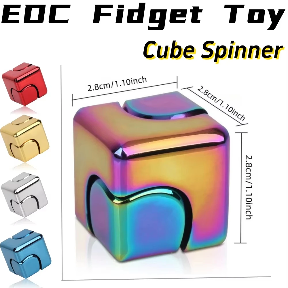 Giroscopio rotante con punta delle dita in cubo di metallo Fidget antistress Giocattoli per adulti Ufficio Casa Viaggio Spinner portatile Giocattoli Regali di Natale