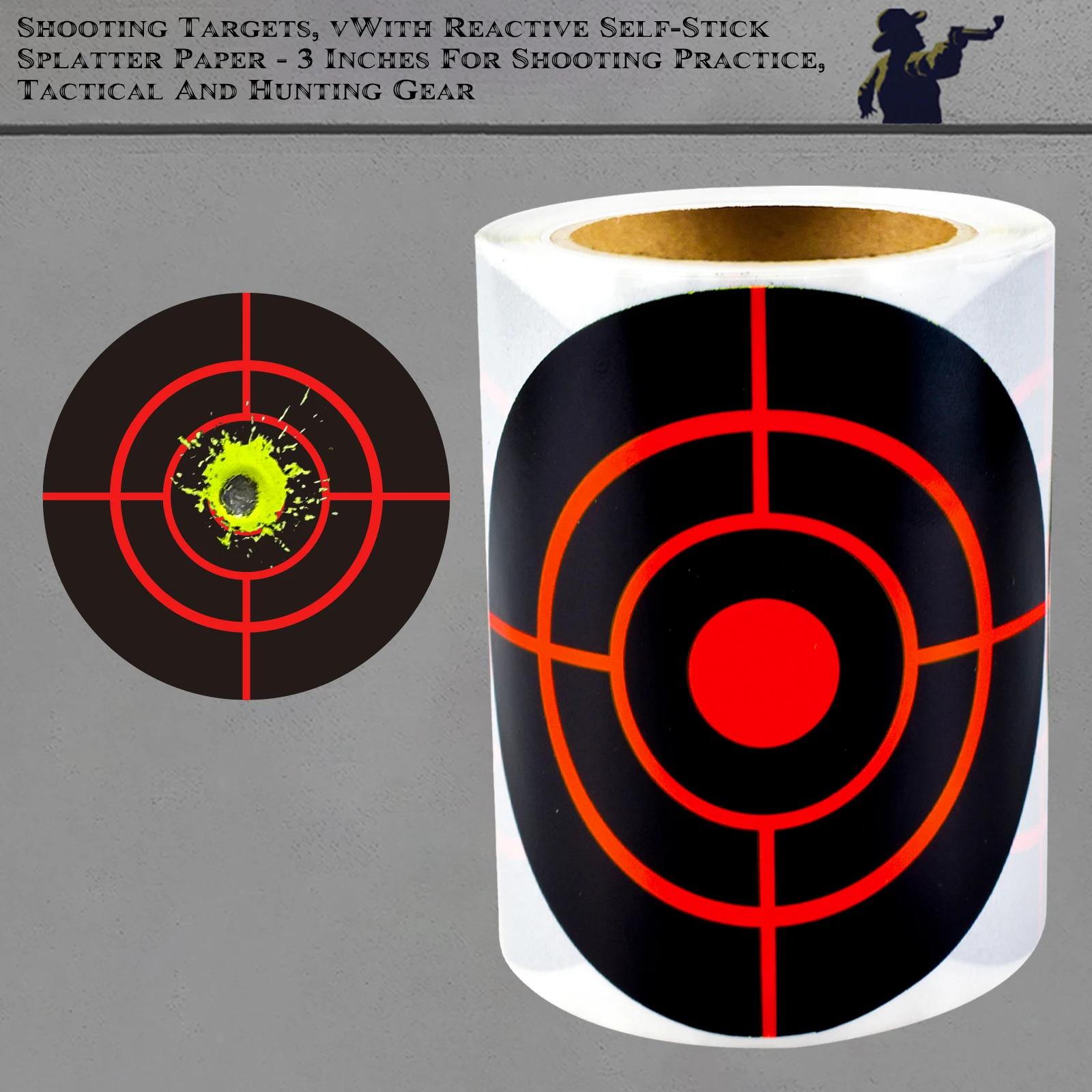 

100Pcs 3inch Red Circular Target Stickers for Shooting Practice, Target Training Supplies Stickers, Fluorescent Color Labels (Can Be Used for Real Gun Practice and Airgun Practice)
