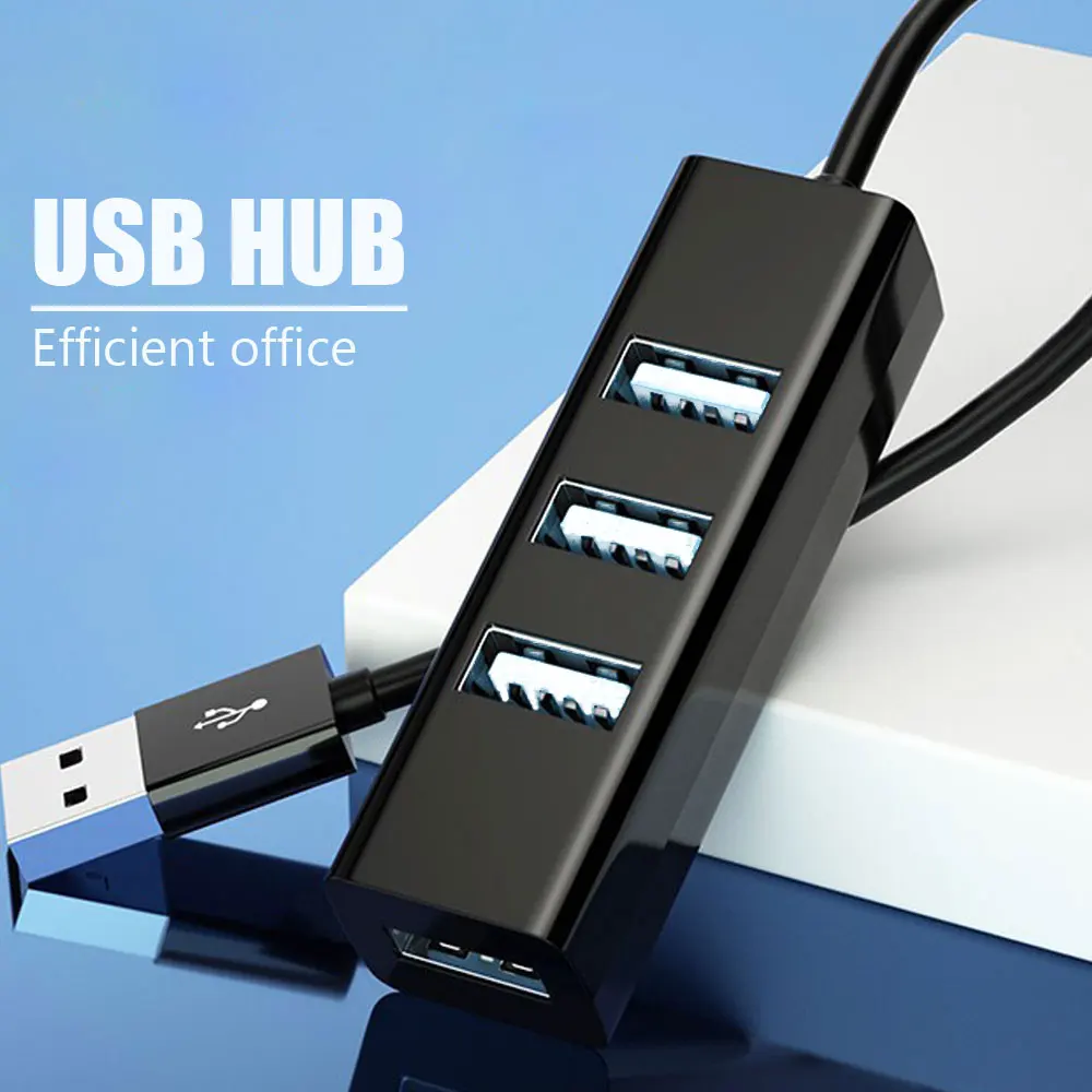 Adaptateur secteur USB 2.0 4-en-1, Hub/Diviseur USB 480 Mbps, compatible avec clé USB, lecteur de carte, appareil photo numérique