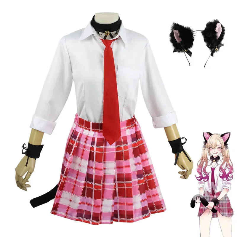 Marine Kitagawa cosplay anime il mio vestito Darling Lolita Cat Girl JK gonna abiti cosplay Purim festa di carnevale costume uniforme