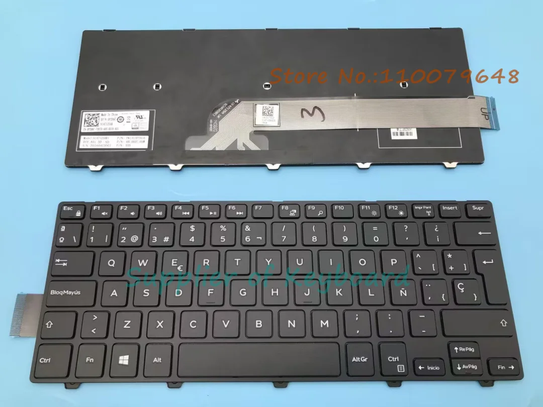 NEW Spanish/English/Greek/Czech/Hebrew Keyboard For Dell Inspiron 14 5459 5451 5455 5458 7447 Laptop Backlit