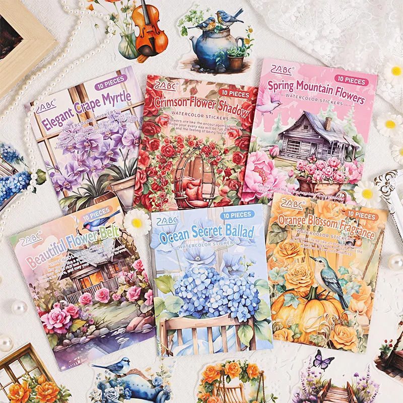 12PCS/LOT Fragrant and elegant flowers series cute lovely retro decorative paper masking washi sticker