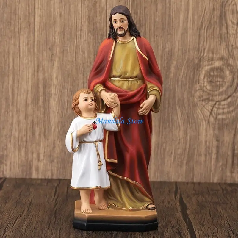 

U2JC Artisanal Father Embracing Child Resins Figure for Family Room Decoration