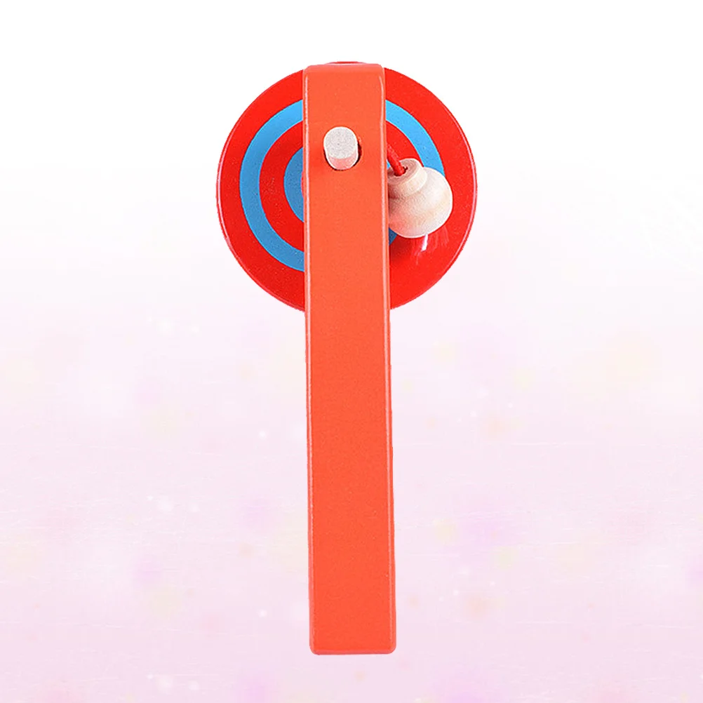 قمصان يدوية خشبية ملونة مع قاذفة لعبة دوارة صغيرة ممتازة للأطفال والكبار ممارسة التنسيق بين اليد والعين و