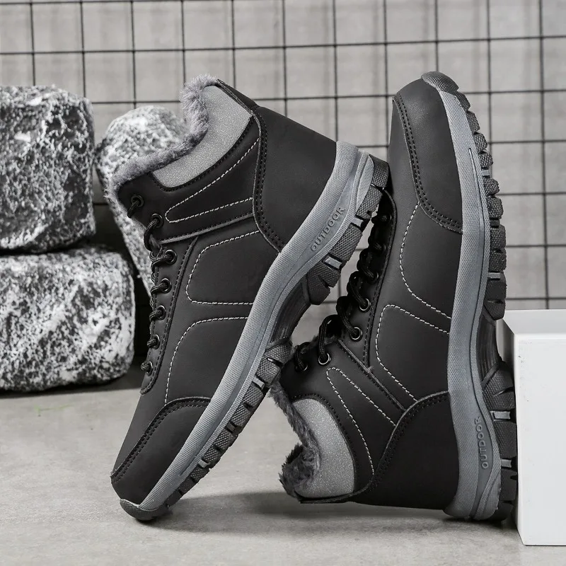 ELUVA Men's Hiking Boots Waterproof Thermal Winter Snow Boots for Men Lightweight Anti Slip Outdoor Trekking Shoes Men's Boots