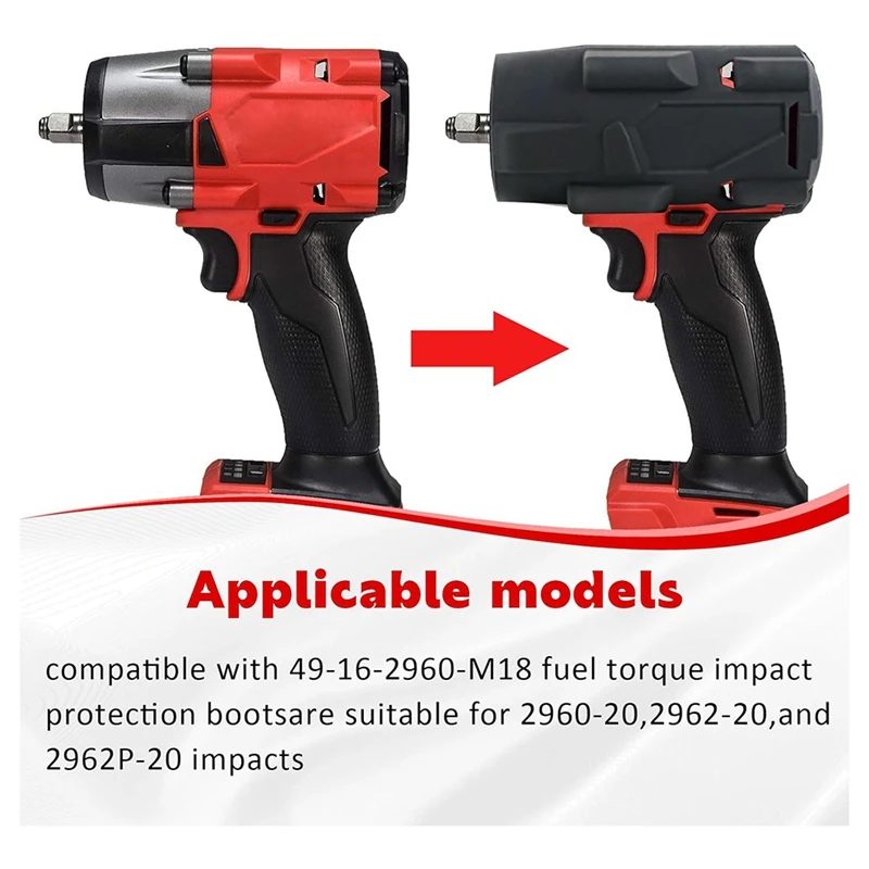MAKE-49-16-2960 Защитный чехол Резиновый защитный чехол для удара топлива Подходит для упорного ударного ключа 1/22,3/8 дюйма, 2962P-20 0