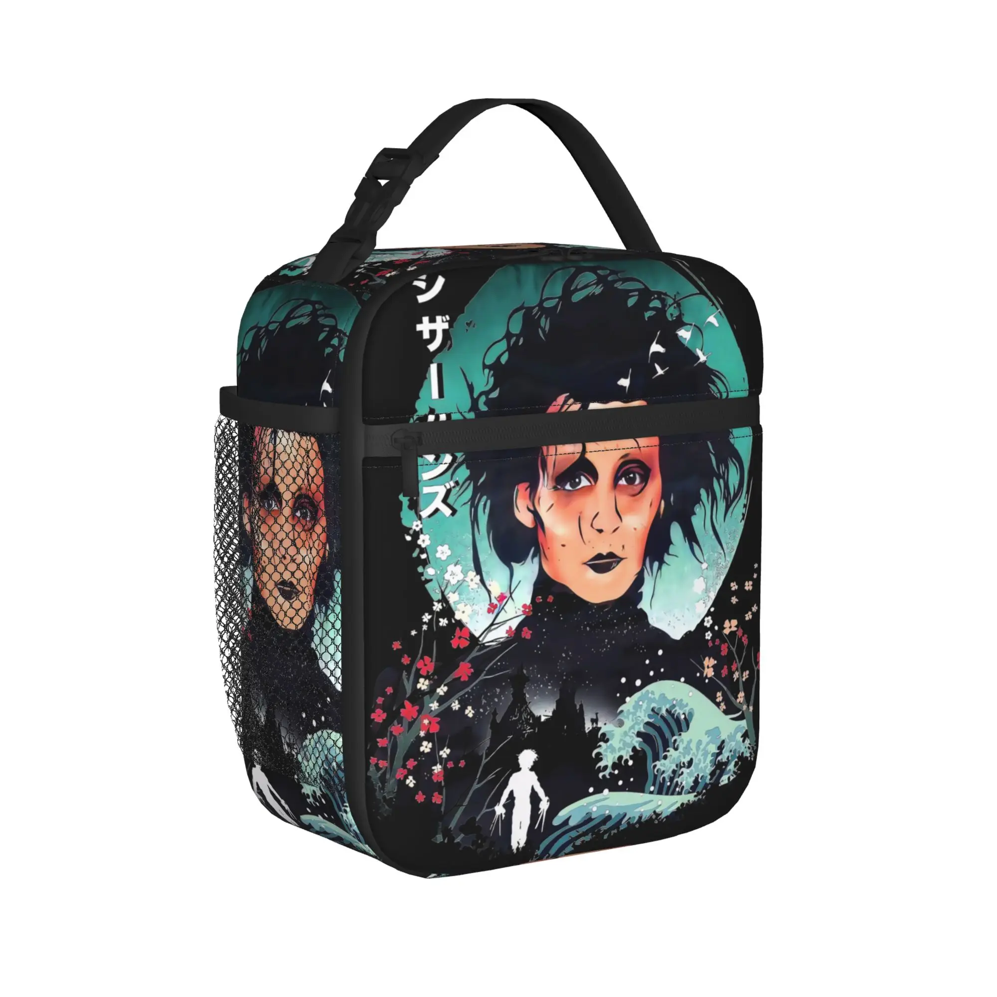 Edward Scissorhands Lunch Bag  Retro Lunch Box For Women Office Portable Zipper Cooler Bag Waterproof Print Thermal Lunch Bags