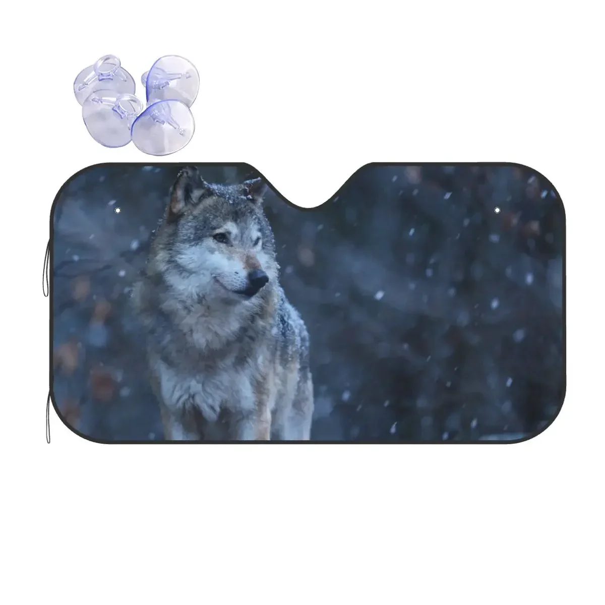 

Wolf Windshield Sunsha Canine Foldable Car Front Windshield 76x140cm Car Window Windscreen Cover Ice Shield Dust Protection