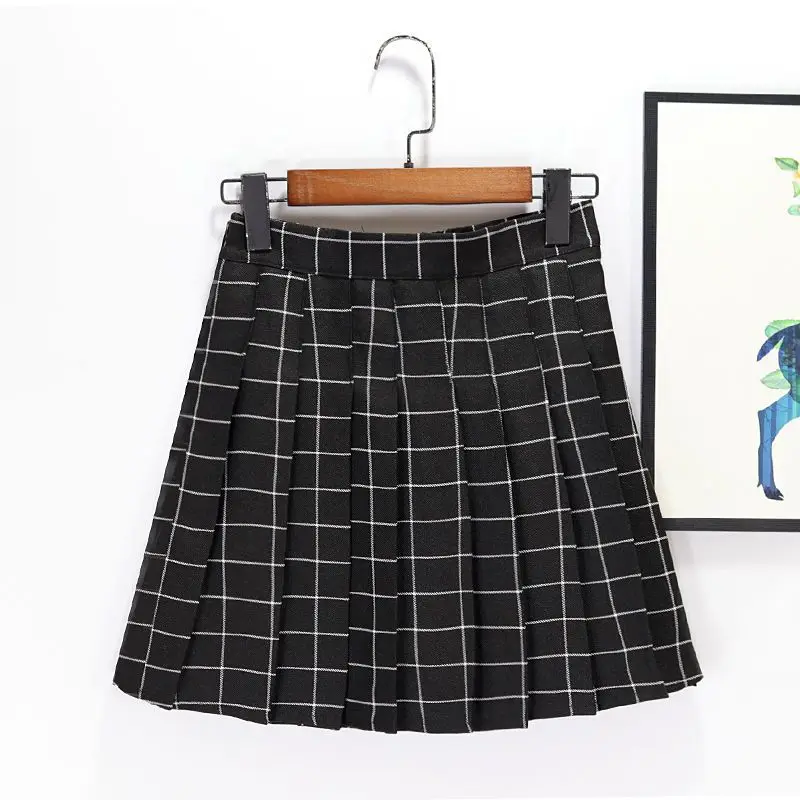 Japanese Sweet Plaid Pleated Mini Skirt Women College Style High-waisted Fashion Girl Skirt Pants Design Skirts Cute Harajuku