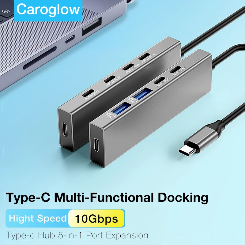 

10Gbps USB C Hub 4-Port USB 3.2 Gen2 Aluminum Type c Docking for MacBook Laptop USB-C to USB-A Adapter