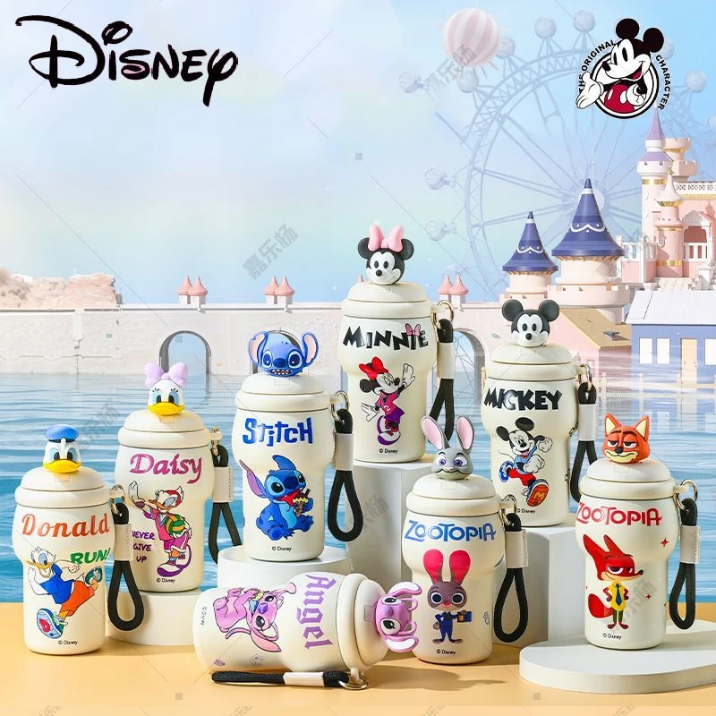 Disney Thermos Mug Stitch 350 ml Tazza d'acqua isolata in acciaio inossidabile Bottiglia d'acqua da viaggio Mickey Minnie Studente Tazza d'acqua Regalo di compleanno