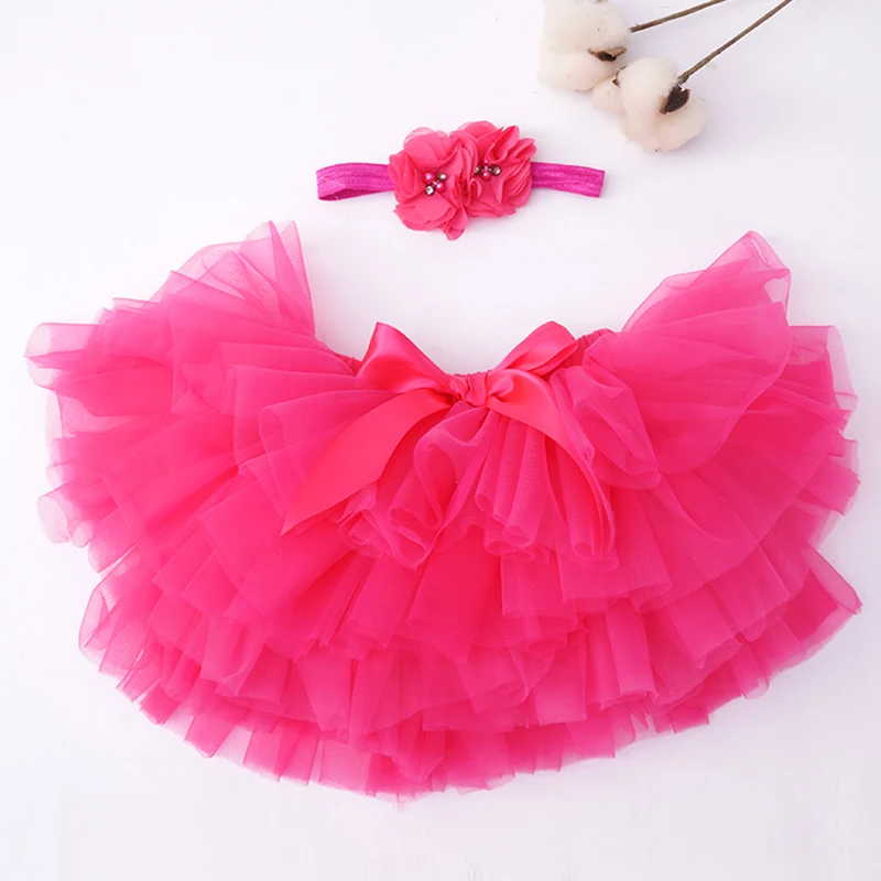 Baby Girls Tutu Skirt Bloomers Small Lush Puffy Toddler Baby Girl Clothes Tulle Skirt for Newborns Children With Headband