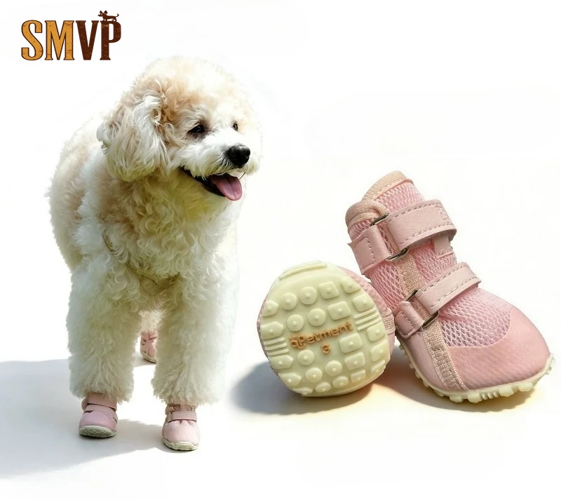 Dopamine Color Breathable Mesh Dog Shoes Non Slip Summer Pet Boots for Small Dogs Anti Fall Protective Paw Shoes