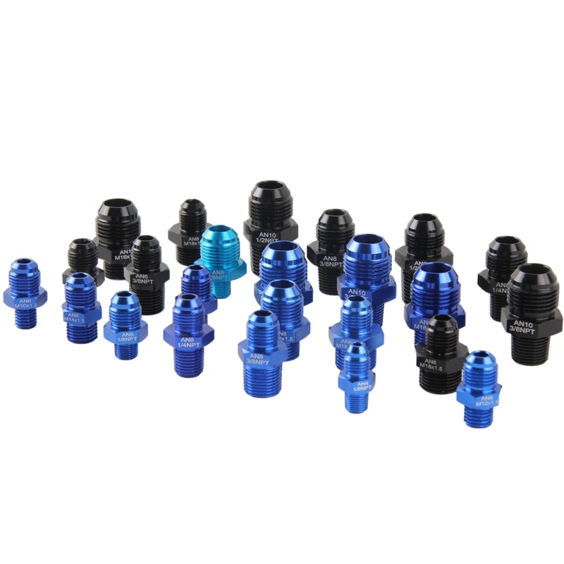 Maschio AN4 6 8 10AN a M10 * 1.5 M12/M14/M16 * 1.5 M18 * 1.5 Adattatore dritto Raccordo svasato Raccordo per tubo automatico Raccordo per radiatore