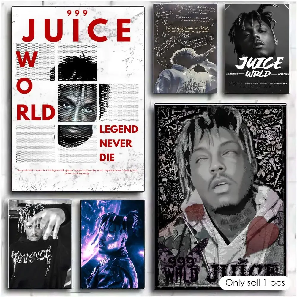 Rapper J-Juice WRLD Poster Modern PP Paper Wall Art Sticker Minimalist Decorative for Home Wall Decor Gift
