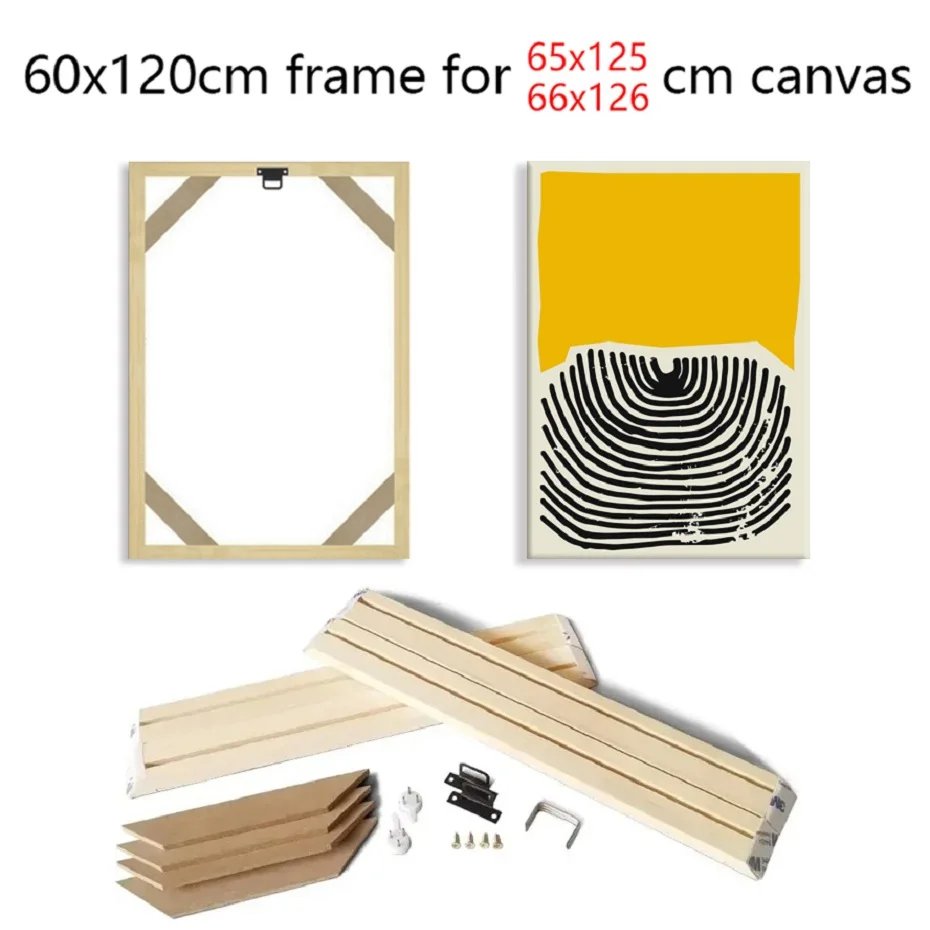 60x120cm Wooden Frame For 65x125cm Canvas Prints Diamond Painting Frame Kit Picture and Poster Wood Bars Wall Frame Home Decor