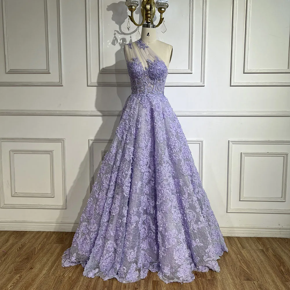 2025 Arabic Lilac One-Shoulder A-Line Lace Appliques Luxury Prom Dress For  Women's Party LA72619 Customized - AliExpress 320