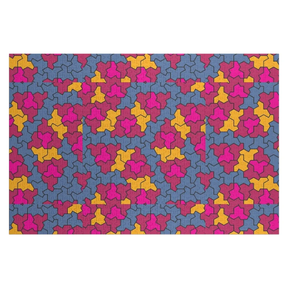 Pink, Purple, Yellow and Blue Einstein Geometric Aperiodic Monotile Jigsaw Puzzle Christmas Toys Personalized Kids Gifts Puzzle