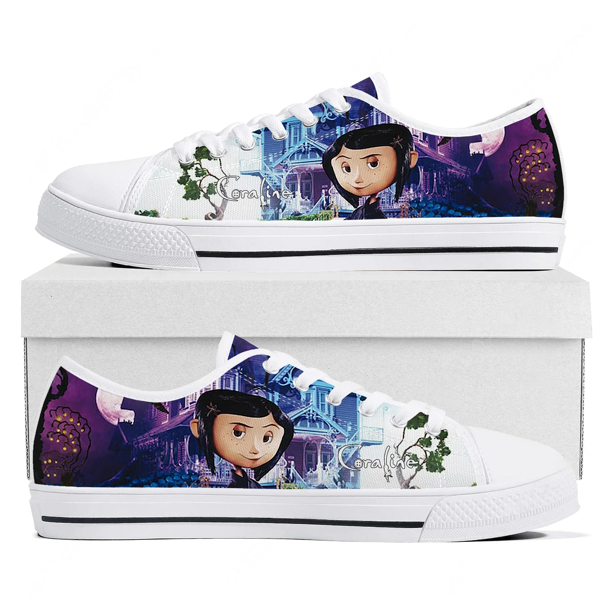 

Кроссовки Coraline Low Top высокого качества для мужчин, женщин и подростков, холщовые кеды, персонализированная повседневная обувь, обувь с индивидуальным дизайном