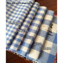 Cotton Plaid Fabric Per Meter for Sewing Curtain Shirts Clothes Skirts Tablecloth Diy Cloth Textile Soft Breathable Blue Green