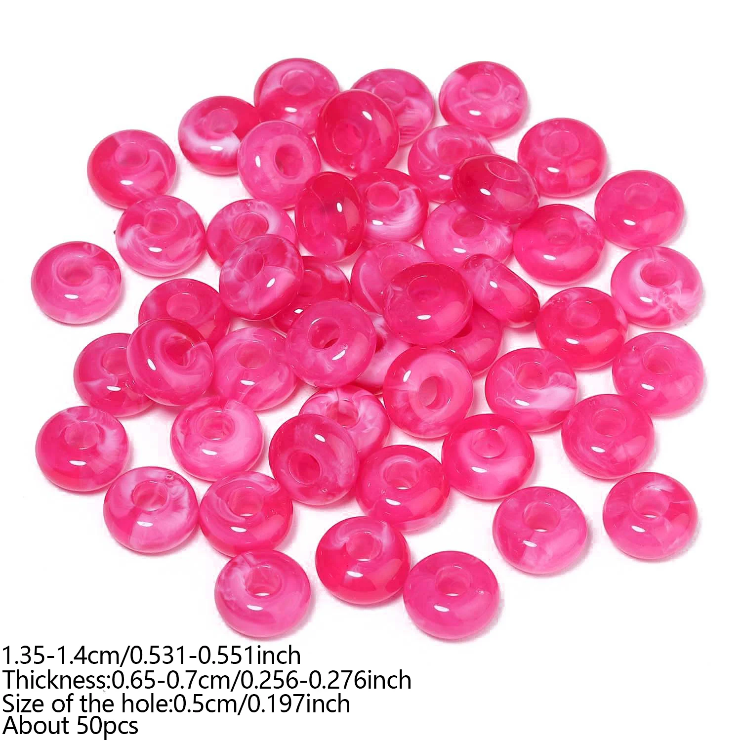 Acryl-Abakusperlen mit großem Loch, mehrfarbige lose flache runde Perlen für DIY-Schmuckherstellung, Armbänder, Halsketten-Zubehör – Detail 14