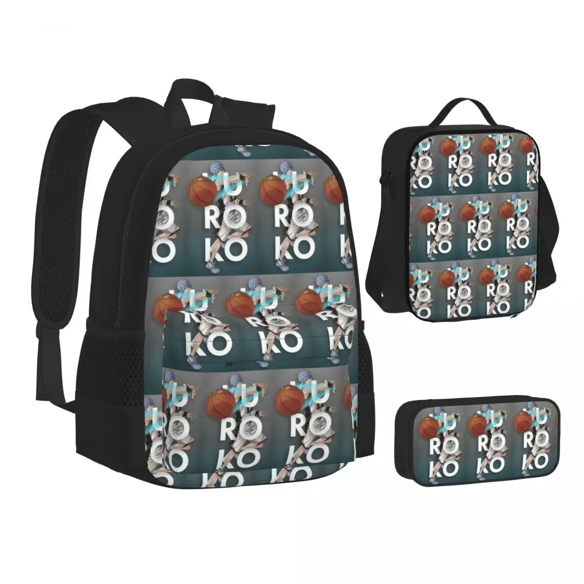 Basketball Kuroko No Basket Anime Backpacks Students Bookbag School Bags Kids Rucksack Lunch Bag Pen Bag Three-Piece Set