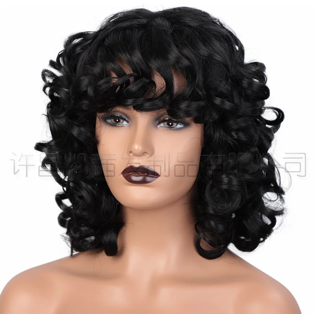 Wig, female African kinky curly wigs, chemical fiber wigs, headgear