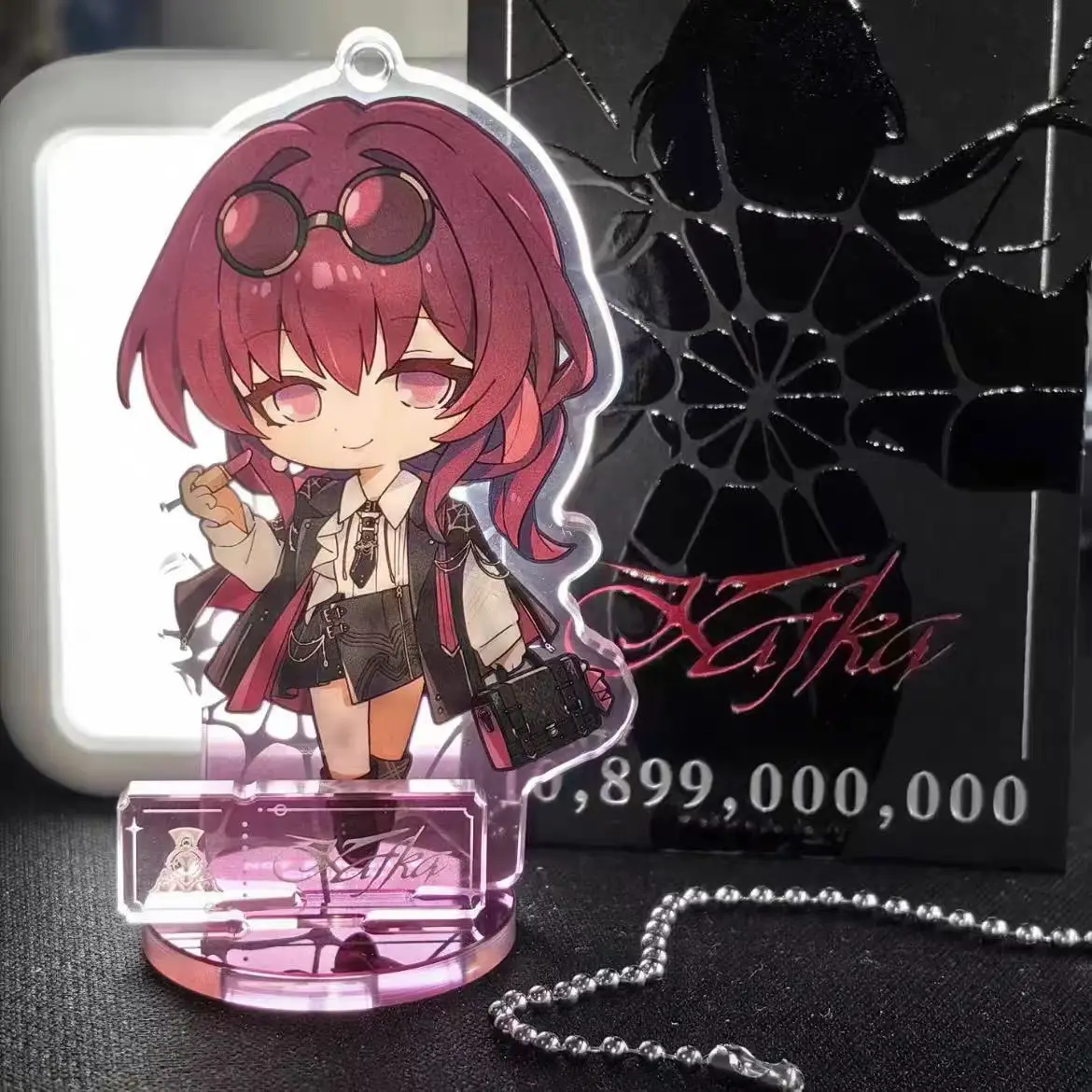 Genshin impacto fufu cartão de dupla camada chaveiro ornamentos pingente dos desenhos animados chaveiro atacado periférico presente de natal